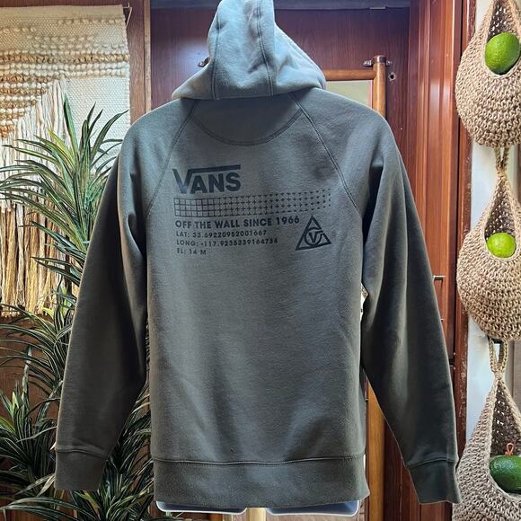 VANS Versa RARE Olive Green Hoodie | S | DWR Water Repellent Skate Sweatshirt - Picture 2 of 9